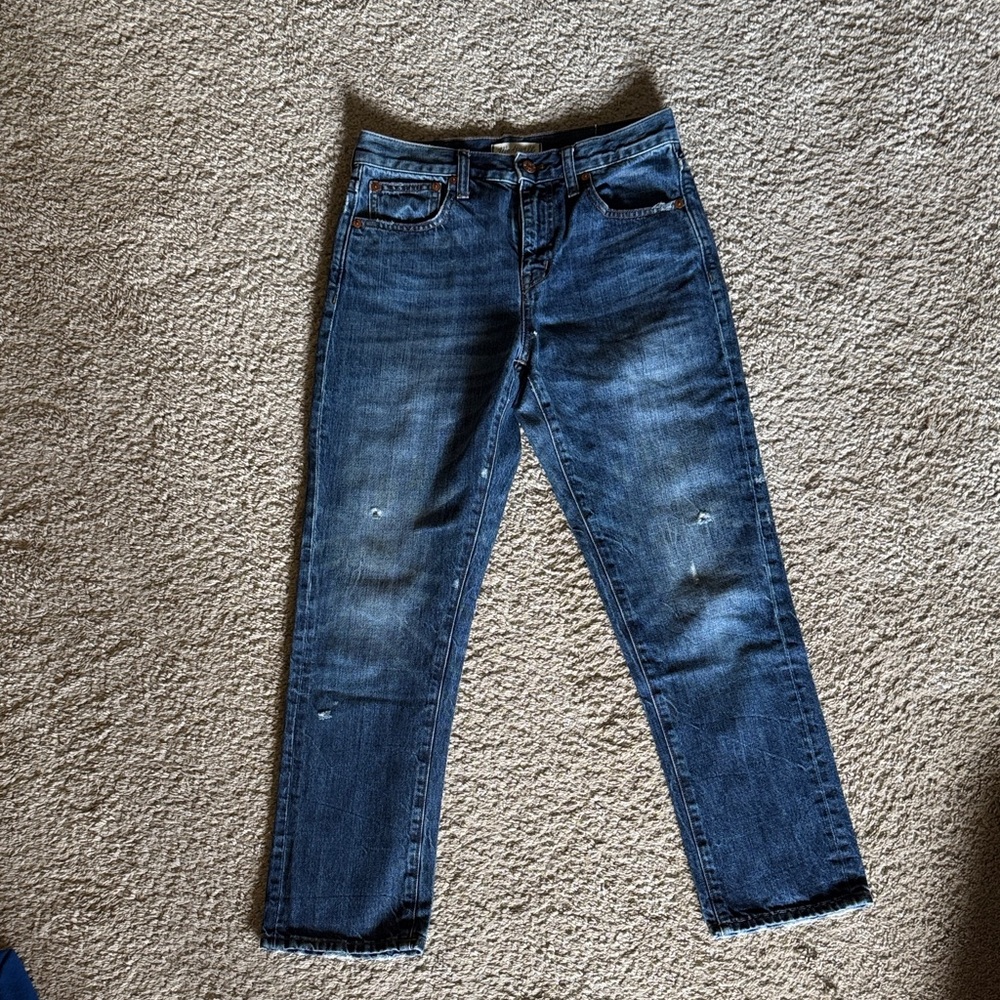 Madewell Women's Straight Leg Jeans in Dark Blue Denim